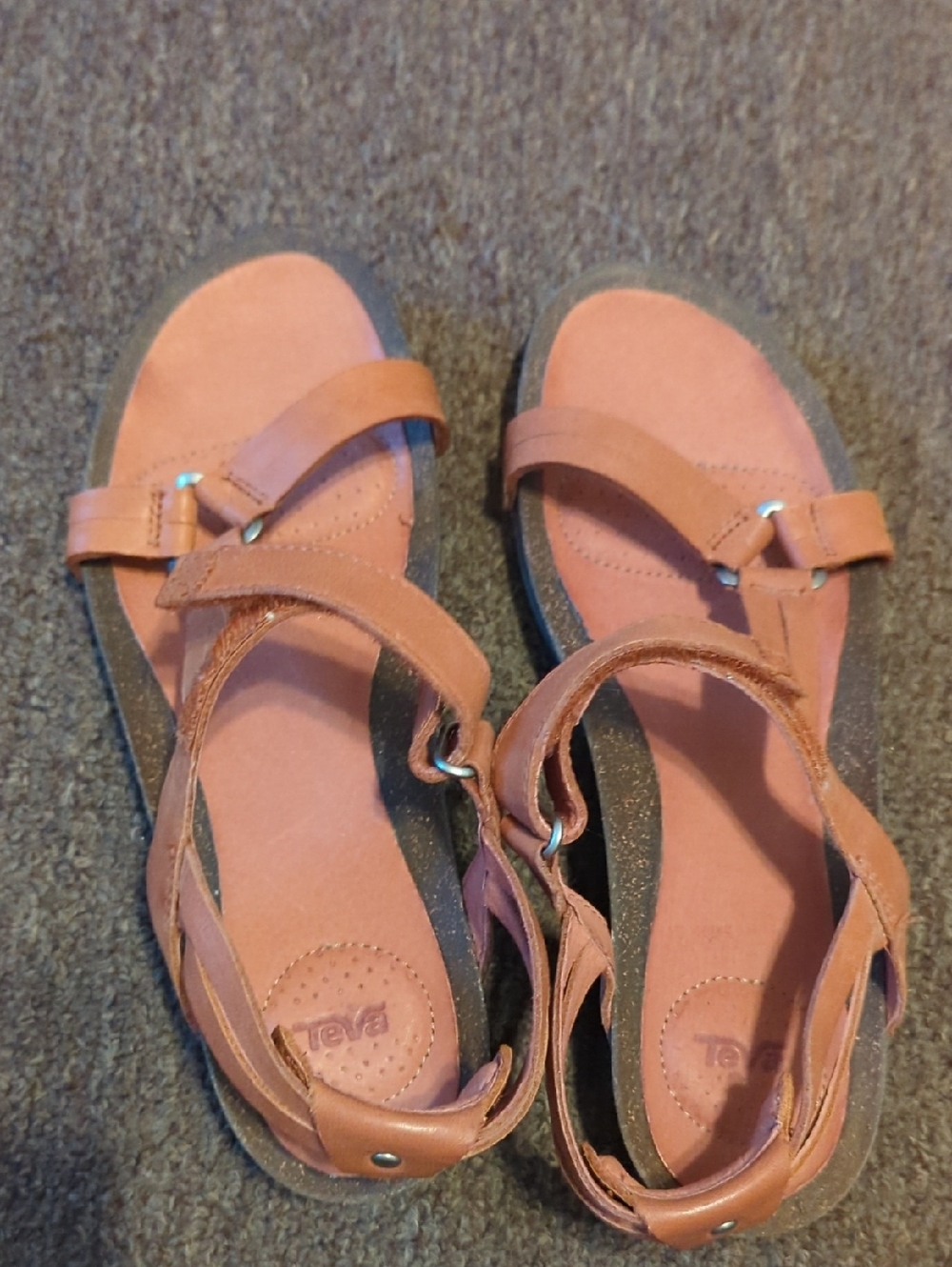 Teva Women's Rust Brown Strappy Leather Sandals